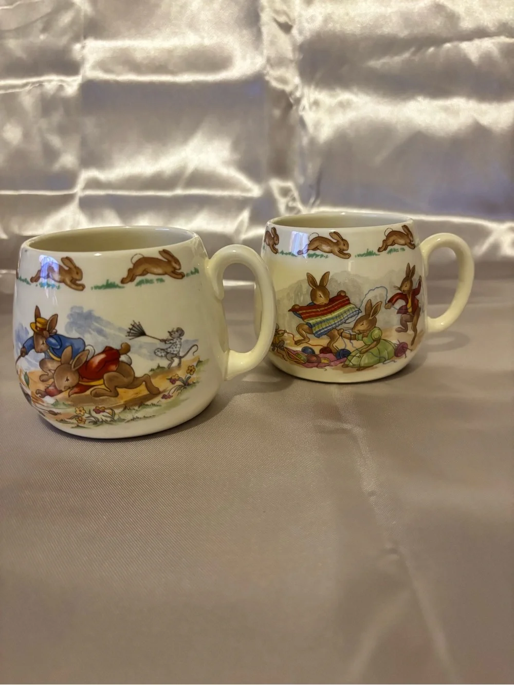Set of 2 Vintage Royal Doulton Bunnykins Fine Bone Child’s Mugs